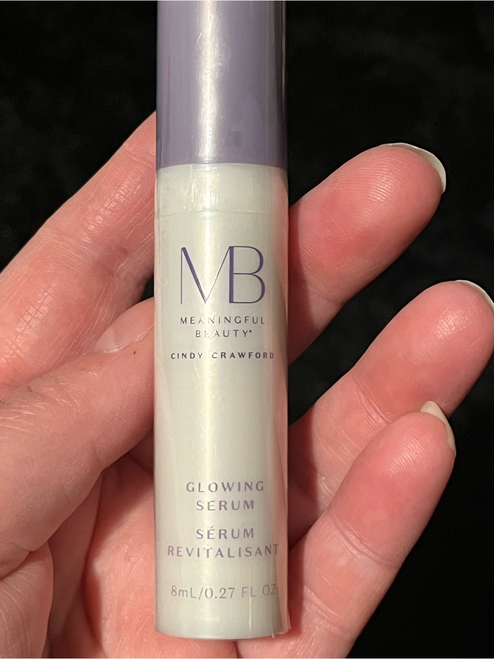 Meaningful Beauty Glowing Serum - Lavender Cap, Pearl White Bottle